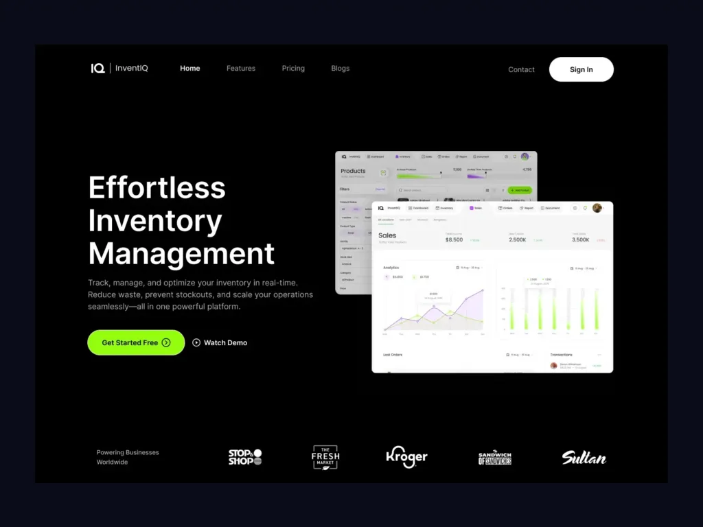 Landing Page to Showcase Smart Inventory Solutions 1 shot 85 1