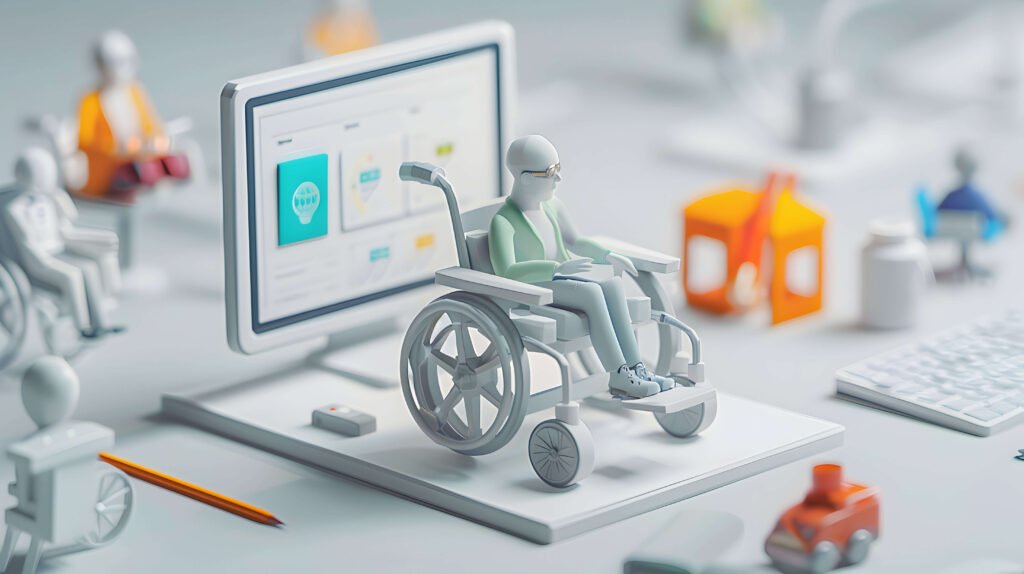 7 Hidden UX Mistakes Costing You Conversions in 2025 (+ Quick Fixes) 8 Illustration showing a designer testing a website using a screen reader, keyboard, and accessibility audit tools
