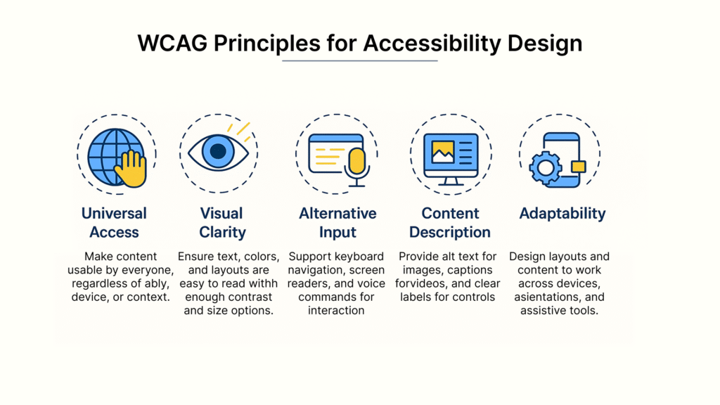 Accessibility pays off in steady revenue and loyal customers, not just in passing audits 5 WCAG
