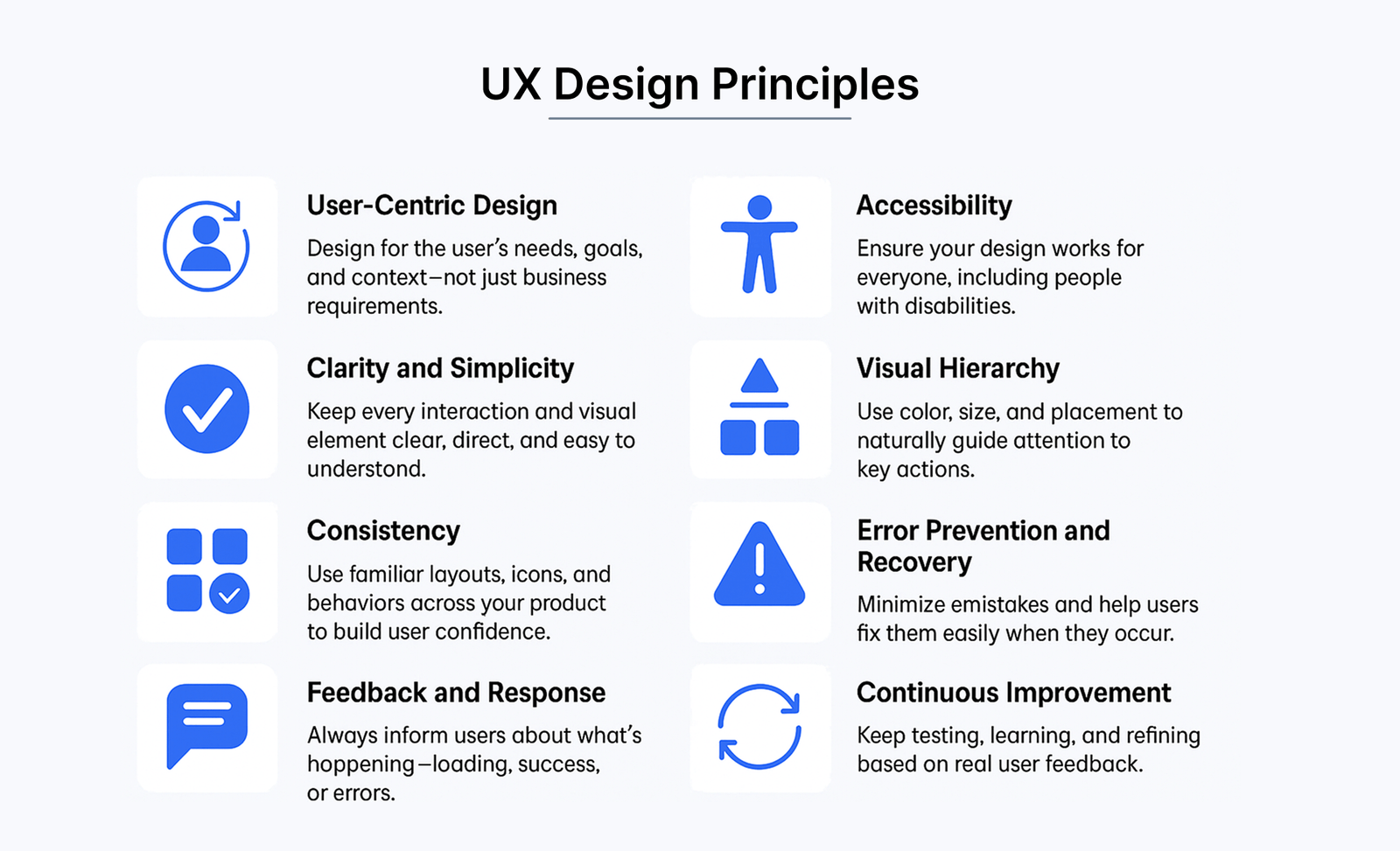 20 Tips on How to Improve the UX of Your Application 3 UX Design Principles